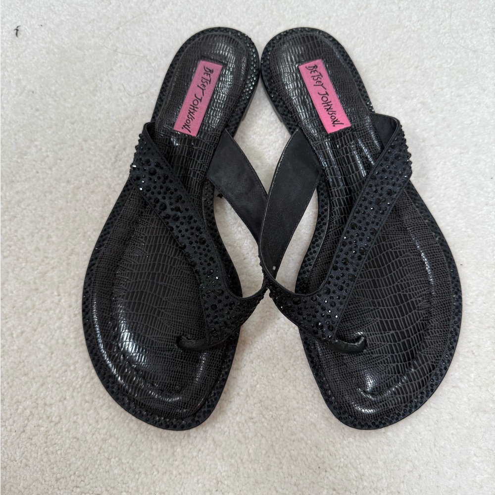 Betsey Johnson Black Sparkle Sandals